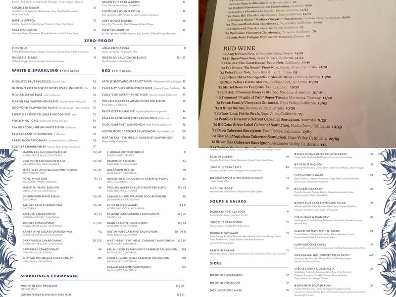 Tommy Bahama Restaurant, Bar & Store Menu