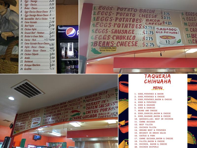 Taqueria Chihuahua Menu