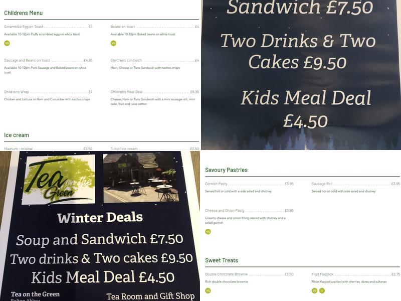 Tea on the Green Menu