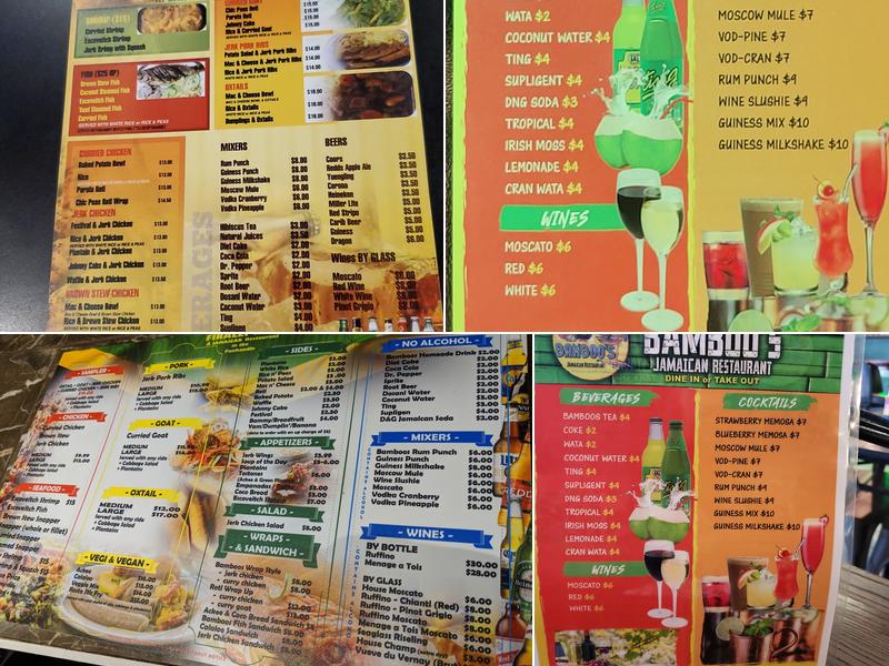 Bamboo's Jamaican Restaurant Menu