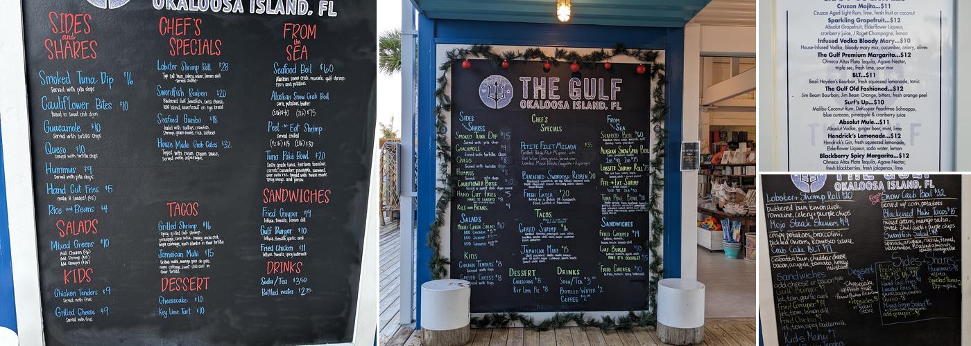 The Gulf on Okaloosa Island Menu