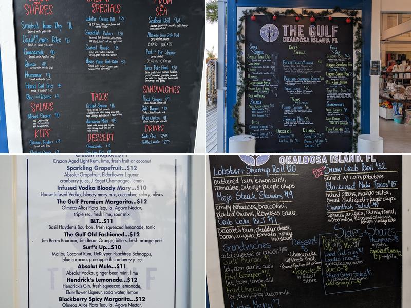 The Gulf on Okaloosa Island Menu