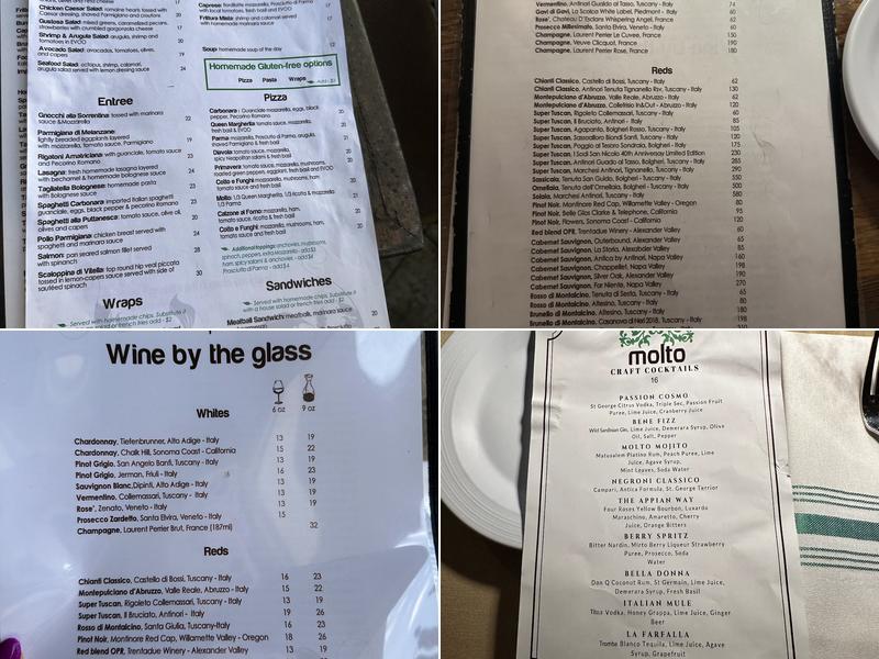 Molto Trattoria Menu