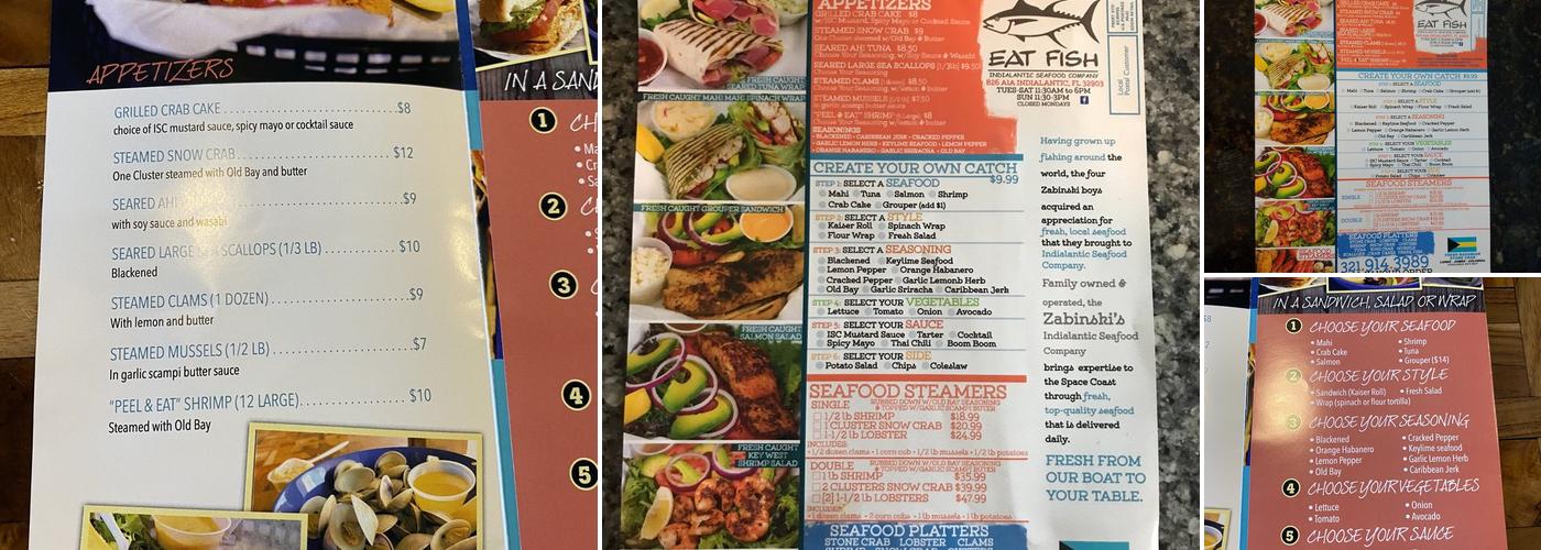 Indialantic Seafood Company Menu