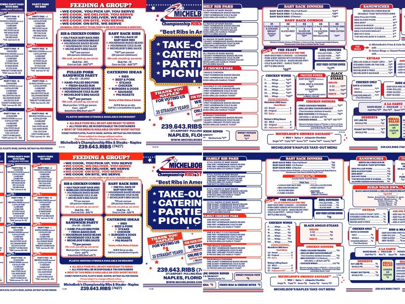 Michelbob's Championship Ribs & Steaks Menu