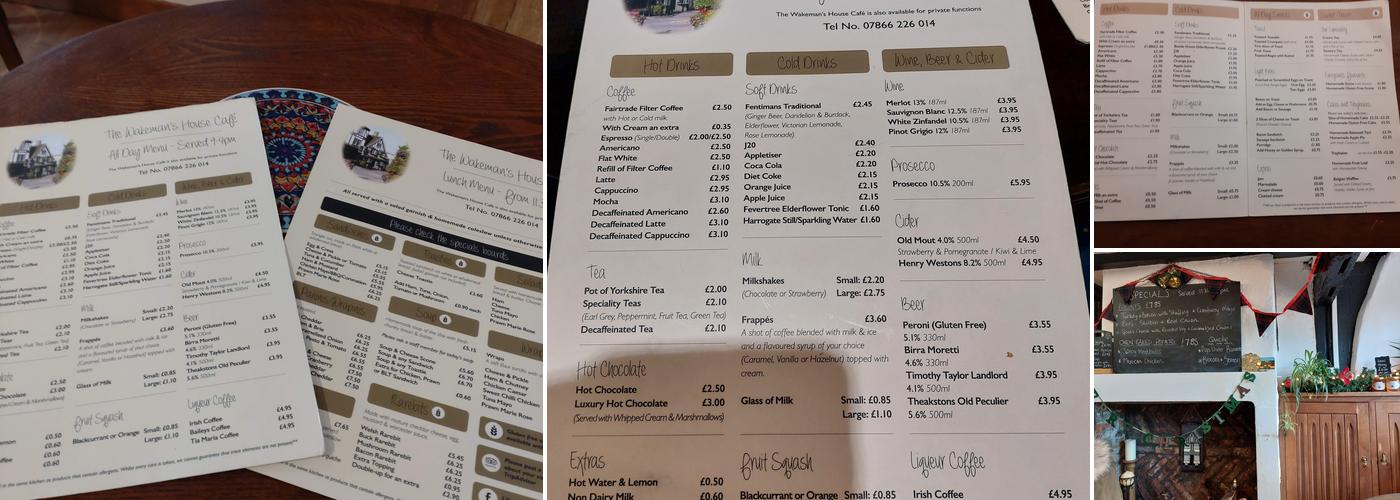 The Wakeman's House Cafe Menu