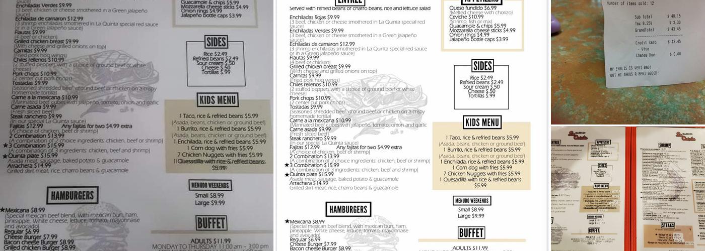 Mariscos La Quinta Menu