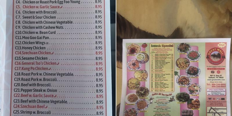 Great Wall Chinese Restaurant & Buffet Menu