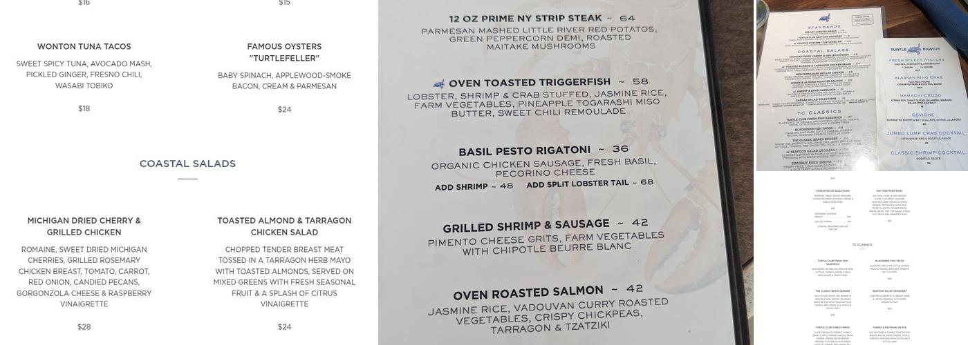 The Turtle Club Menu