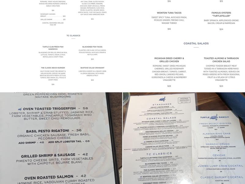 The Turtle Club Menu