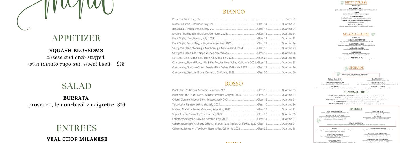 Pazzo! Cucina Italiana Menu