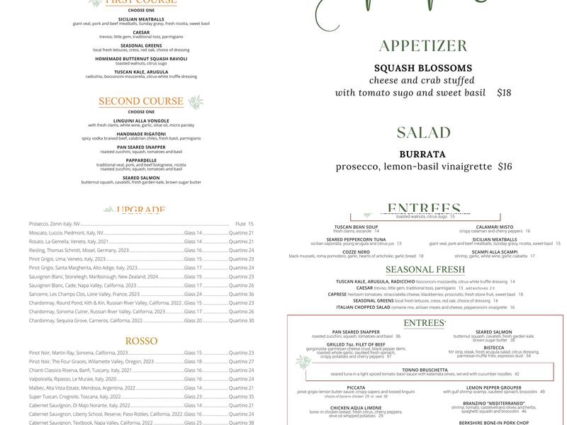 Pazzo! Cucina Italiana Menu