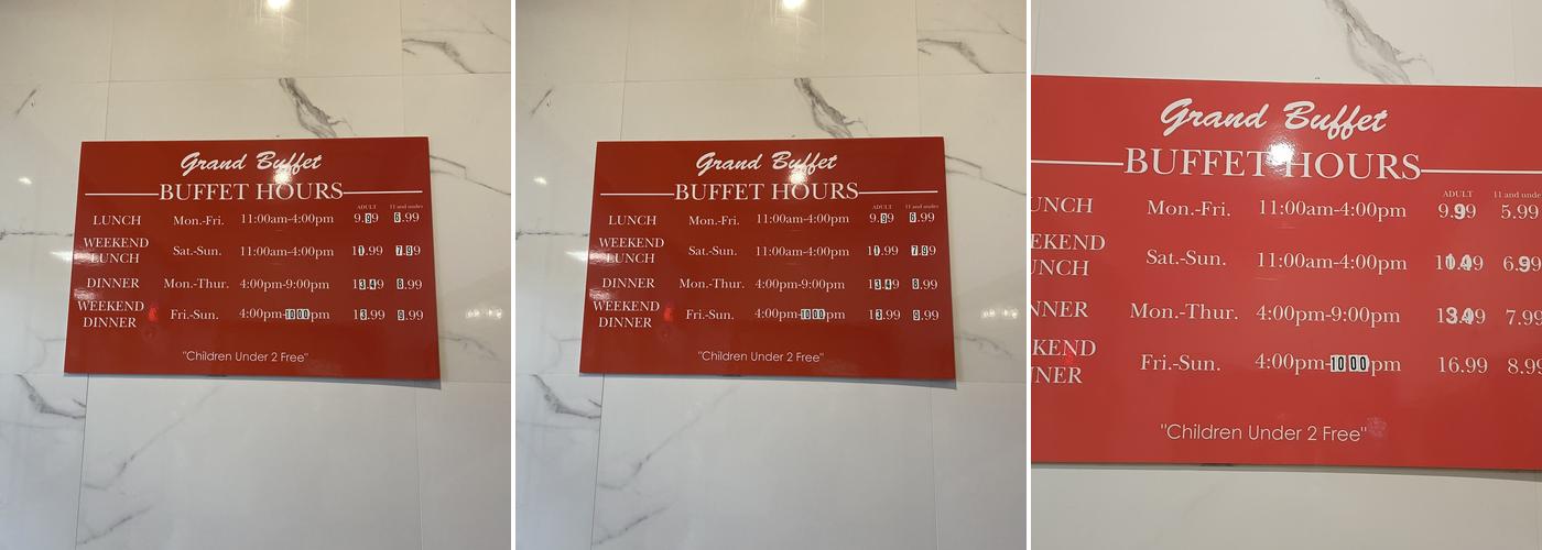 Grand Buffet Menu