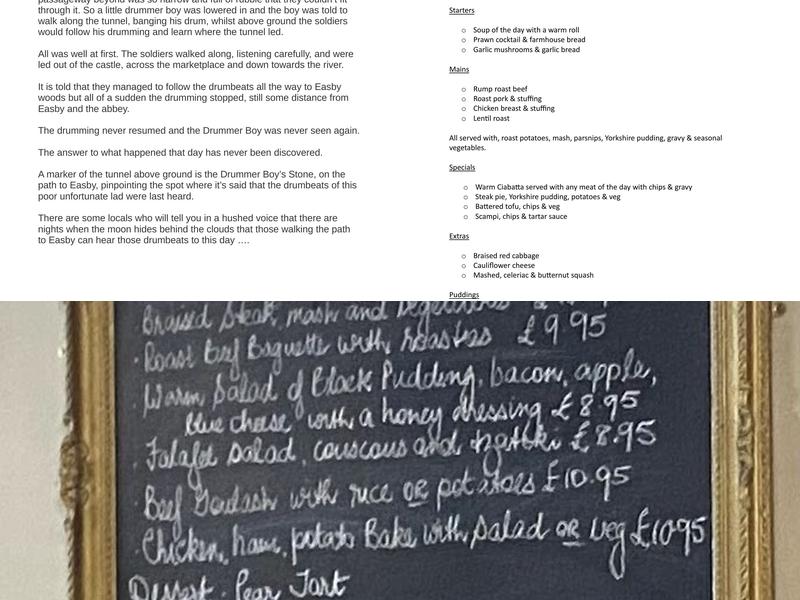 The Little Drummer Boy Tearoom Menu