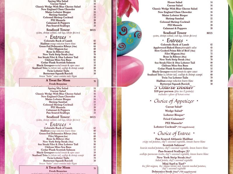 T-Michaels Steak & Lobster Menu