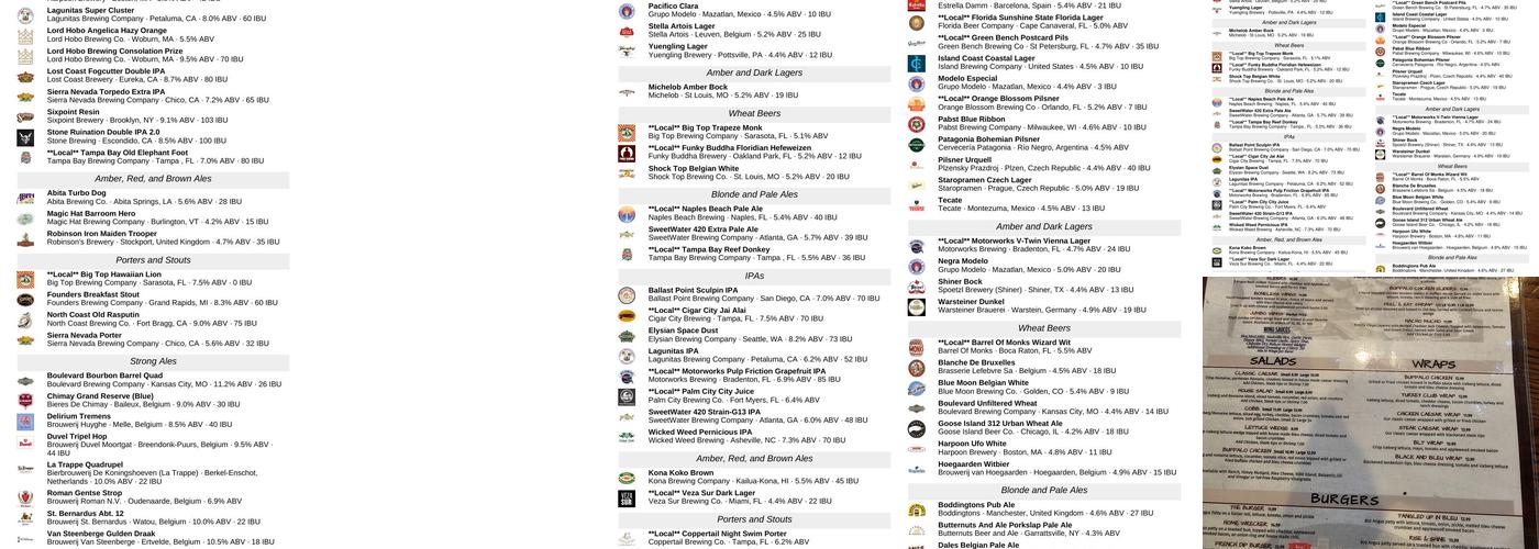 Dylan's Drafthouse Menu