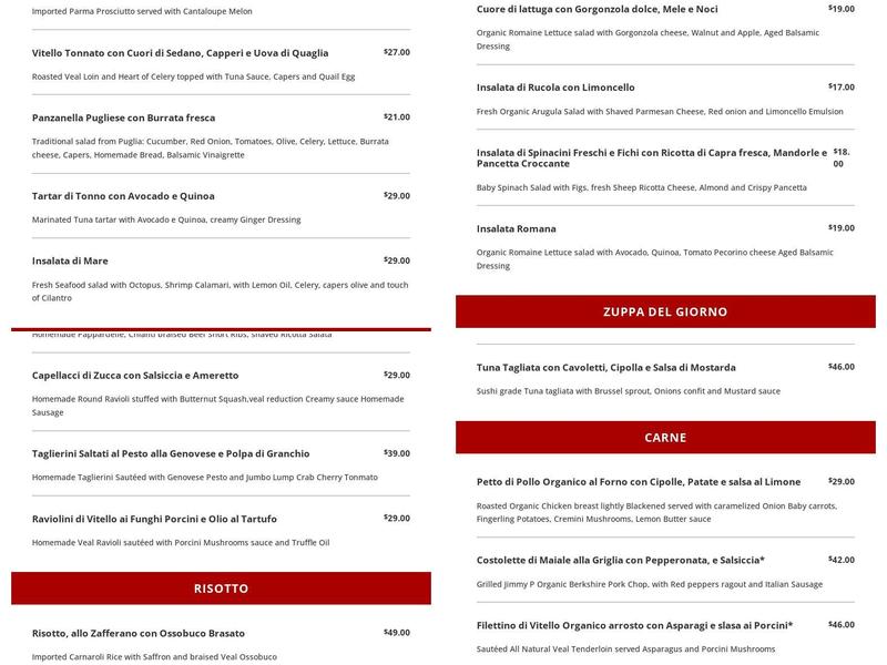 Alberto's on Fifth - Fine Italian Restaurant Menu