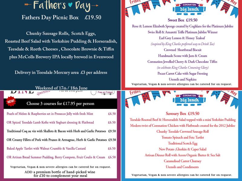 Coghlans at Barningham Menu