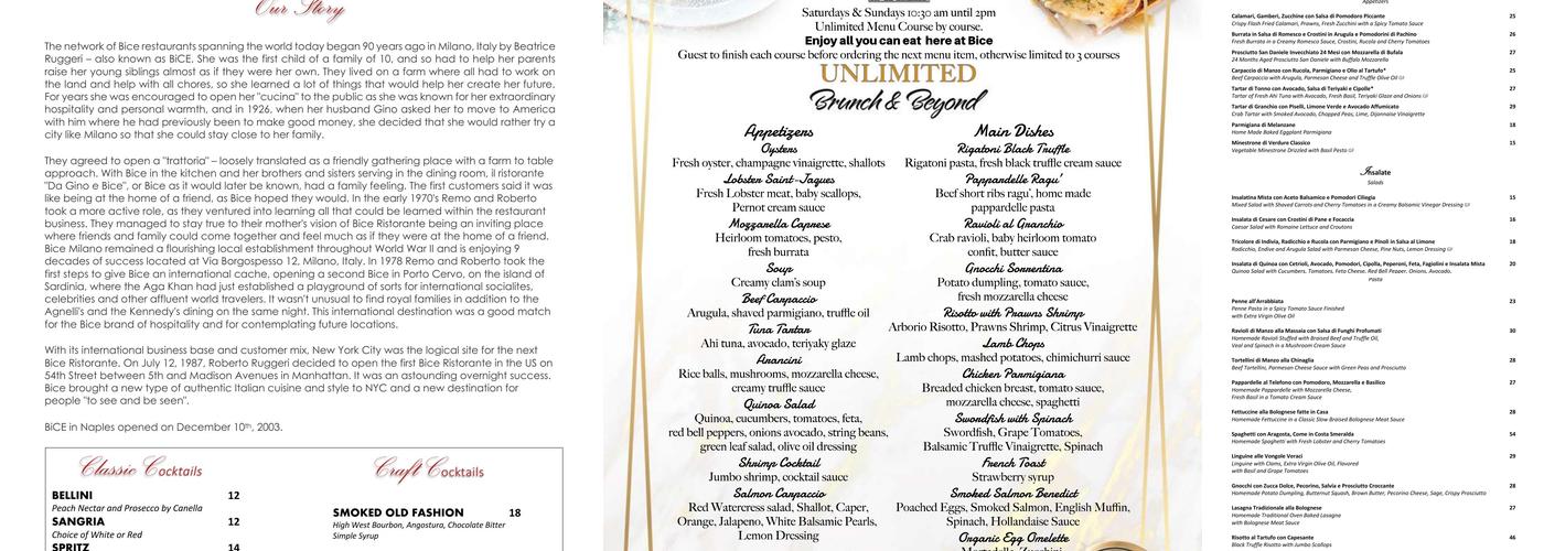 BiCE Menu