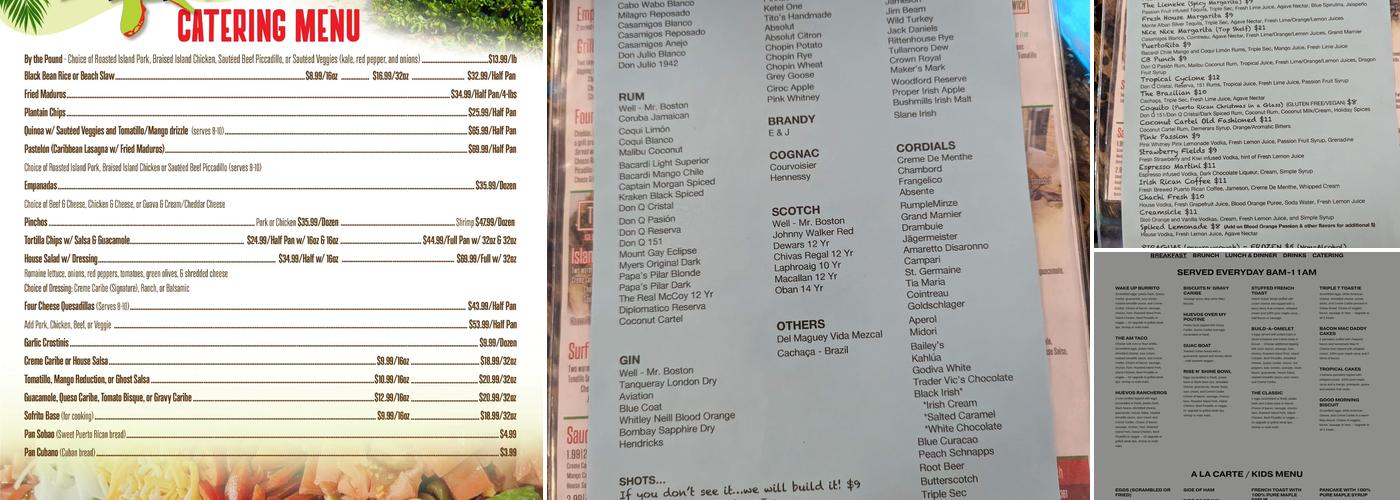 The Tiny Turtle Menu