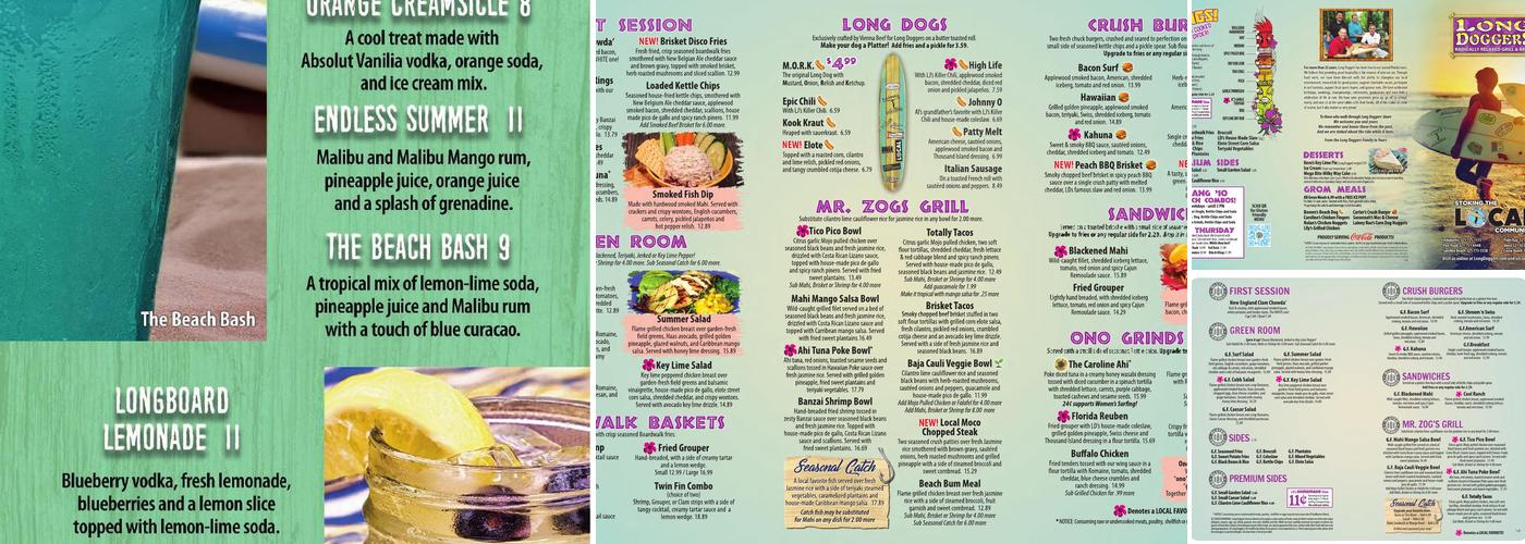 Long Doggers Menu