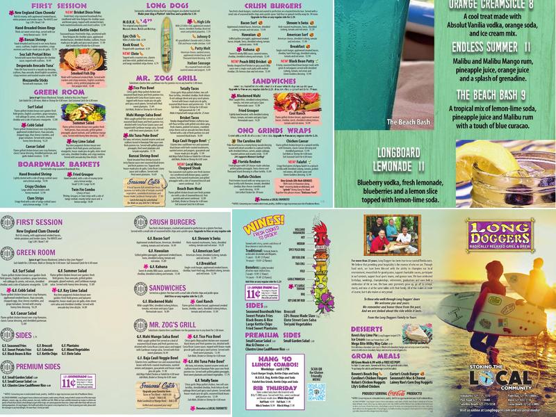 Long Doggers Menu