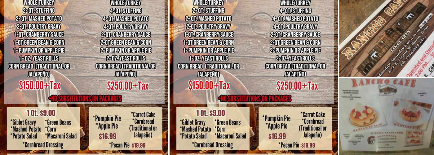 Rancho Cafe Menu