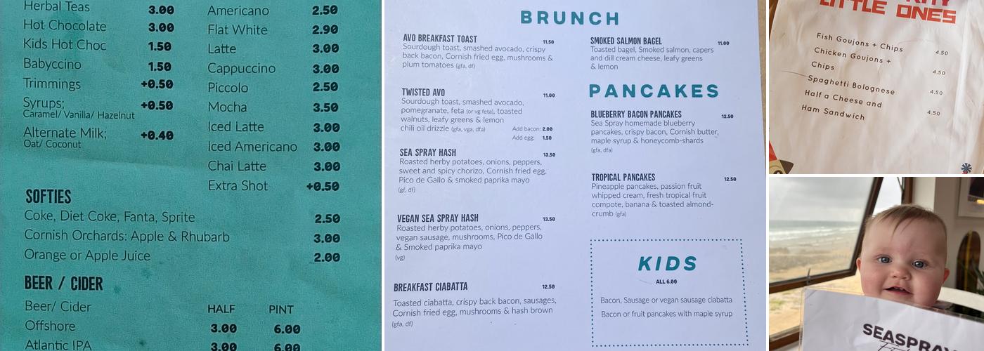 Sea Spray Fistral Menu