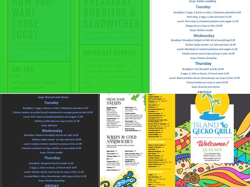 Island Gecko Grill Menu