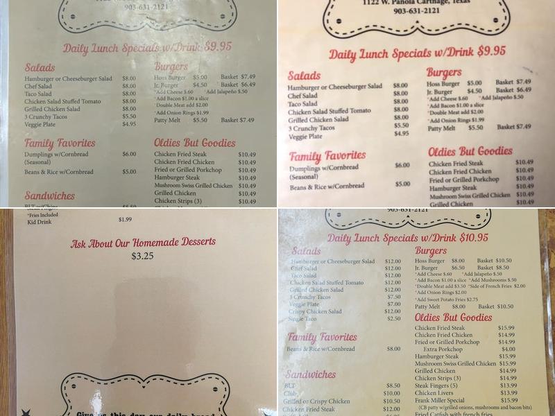 Circle M Cafe Menu