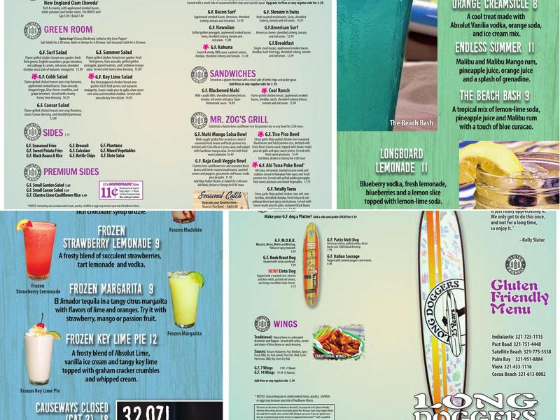 Long Doggers Menu