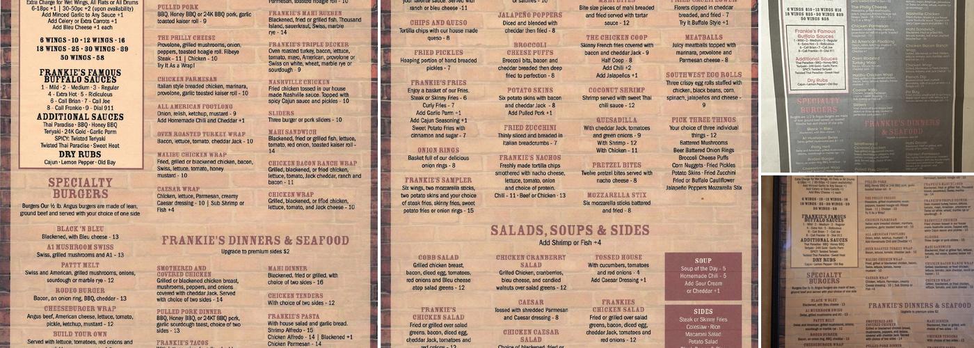 Frankie's Wings and Things ( Melbourne, FL) Menu