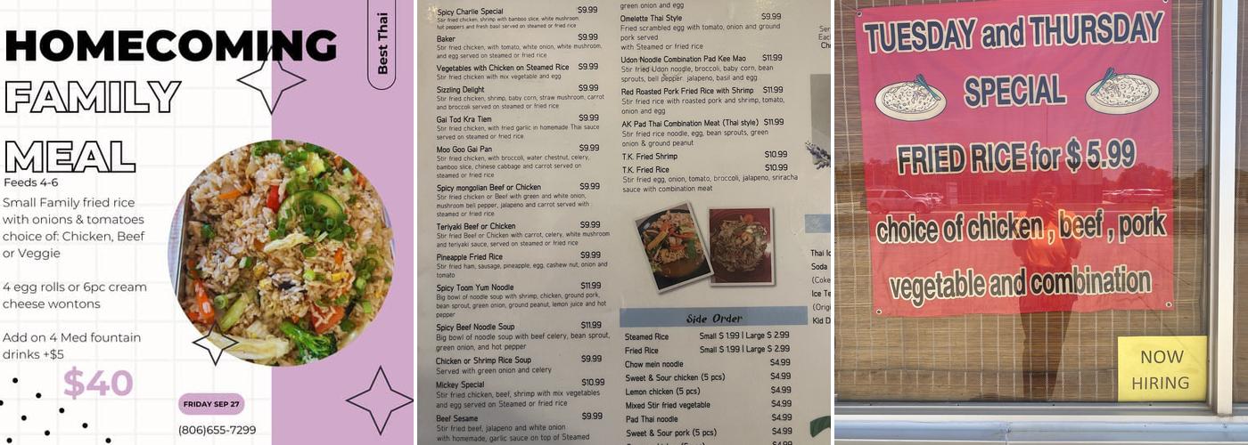 Thai Kitchen Menu