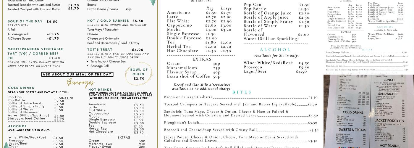 Pavilion Cafe Menu