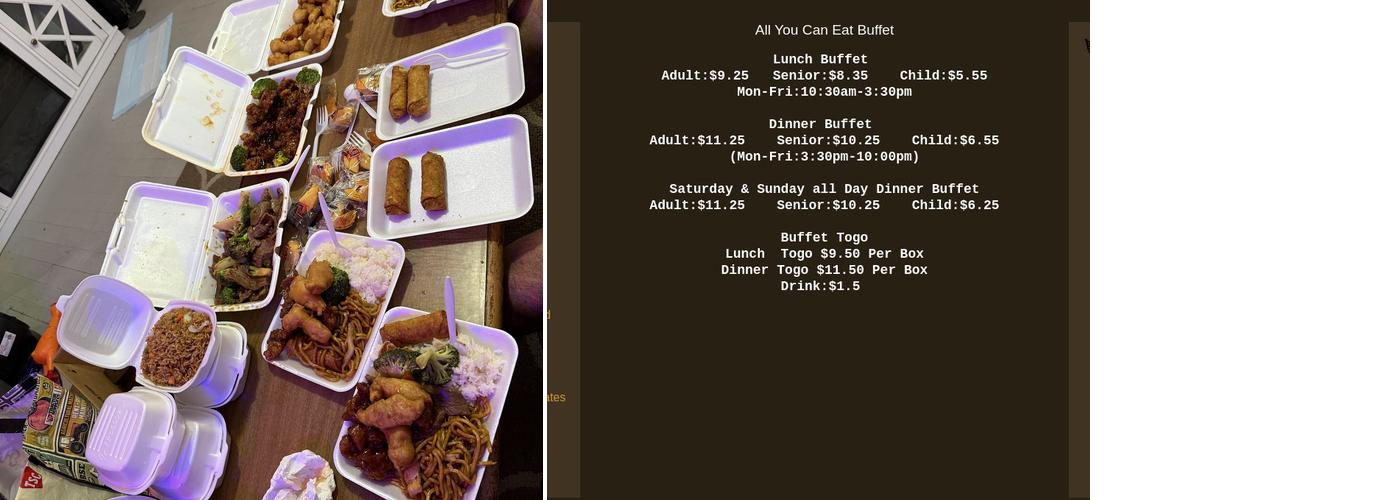 New China Super Buffet Menu