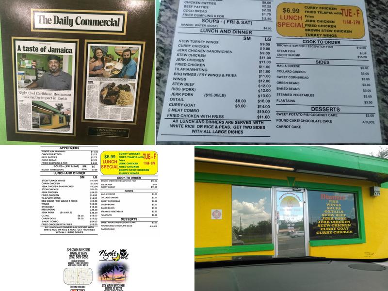 Night Owl Caribbean Cuisine Menu