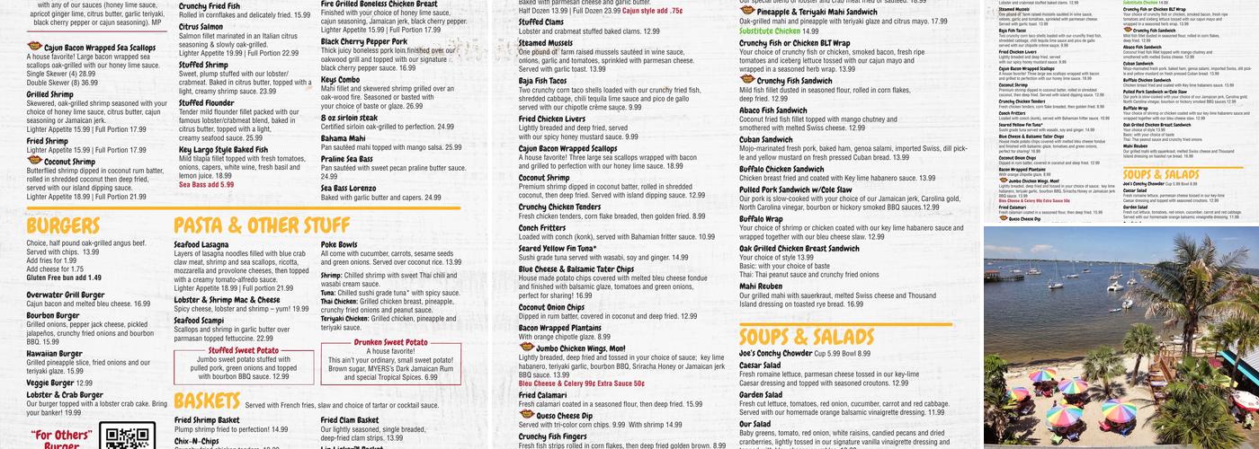 Squid Lips Menu