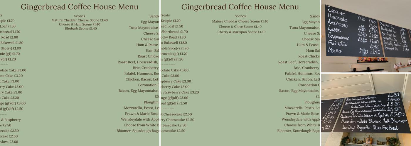 Gingerbread- Cafe Menu