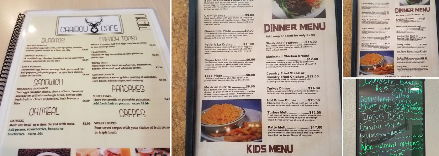Caribou Cafe Menu