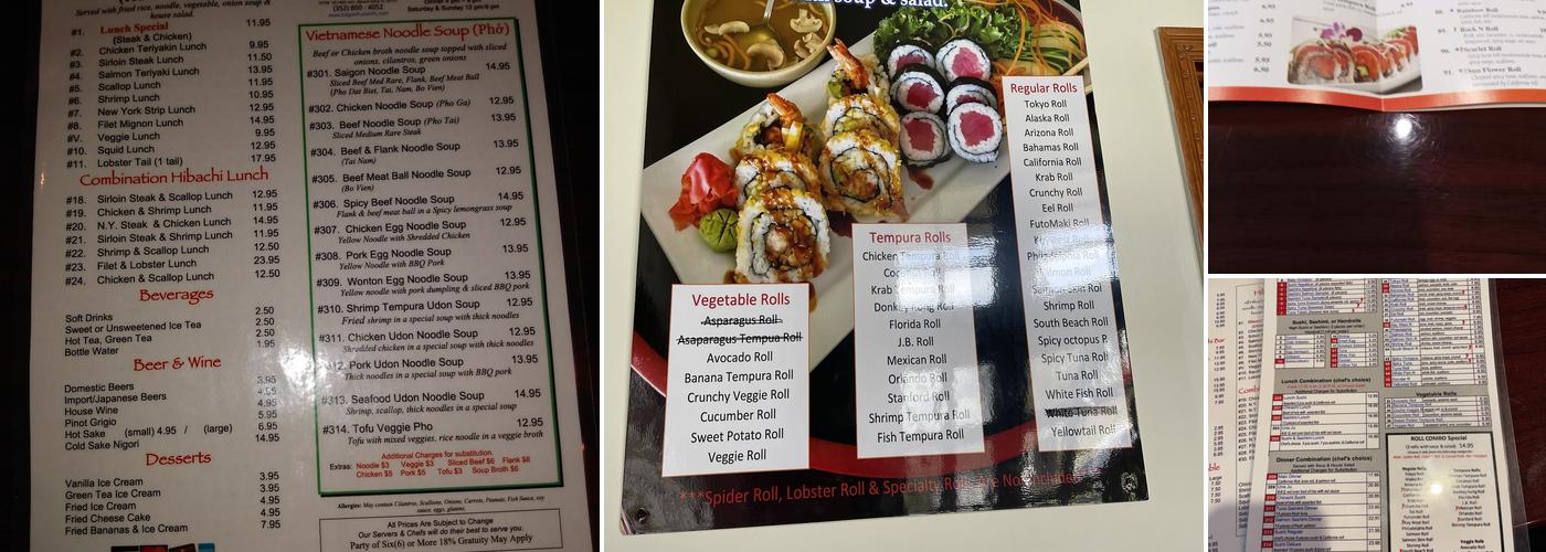 Saigon Fusion Menu