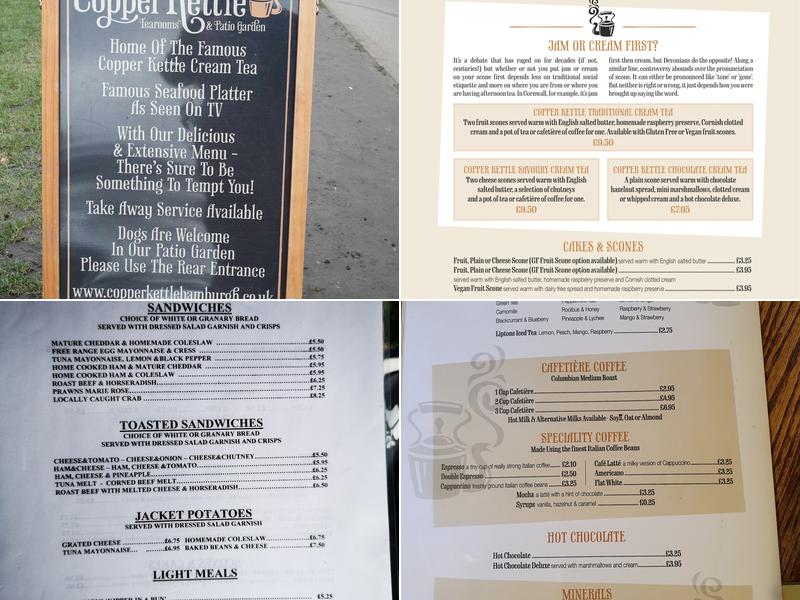The Copper Kettle Tea Rooms Menu