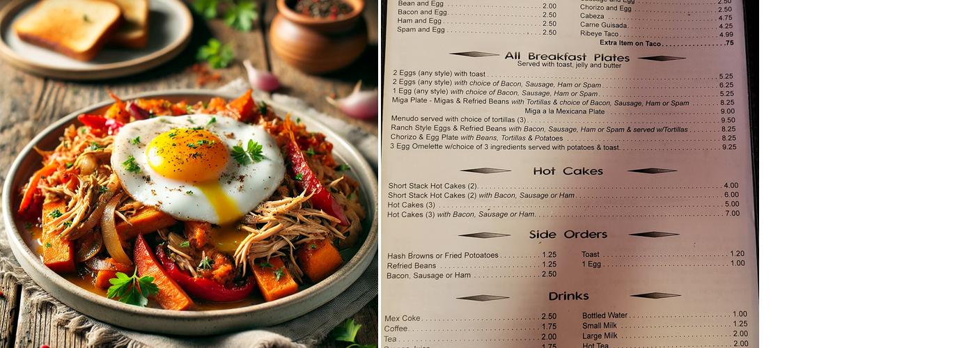 Canales Cafe Menu