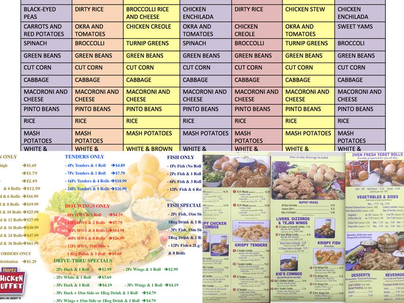 Hartz Chicken Buffet #201 Menu