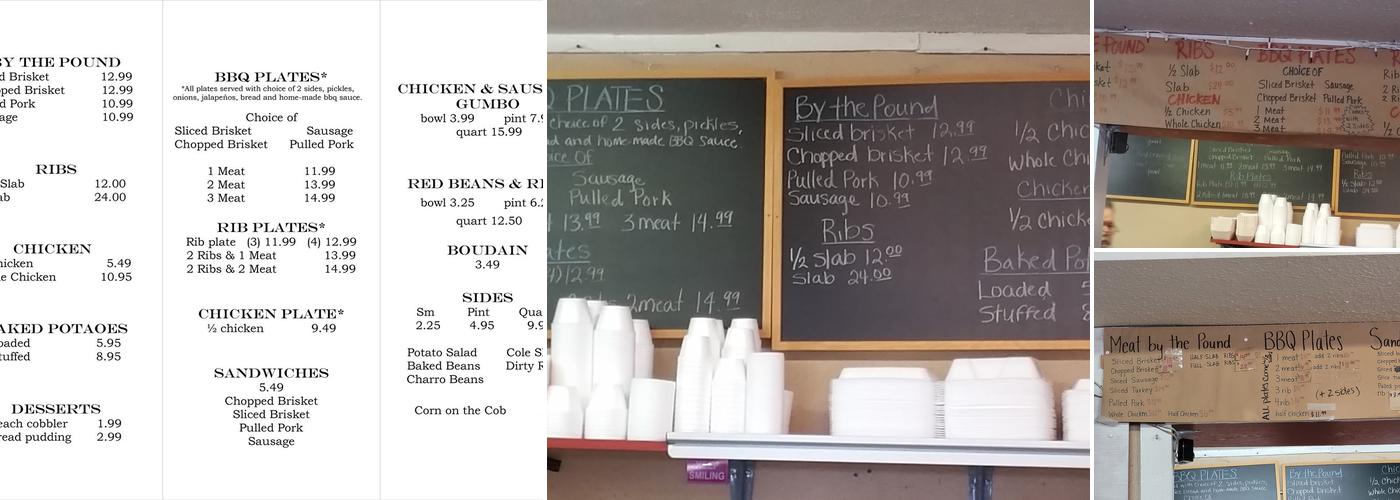 Big Frank's BBQ Menu