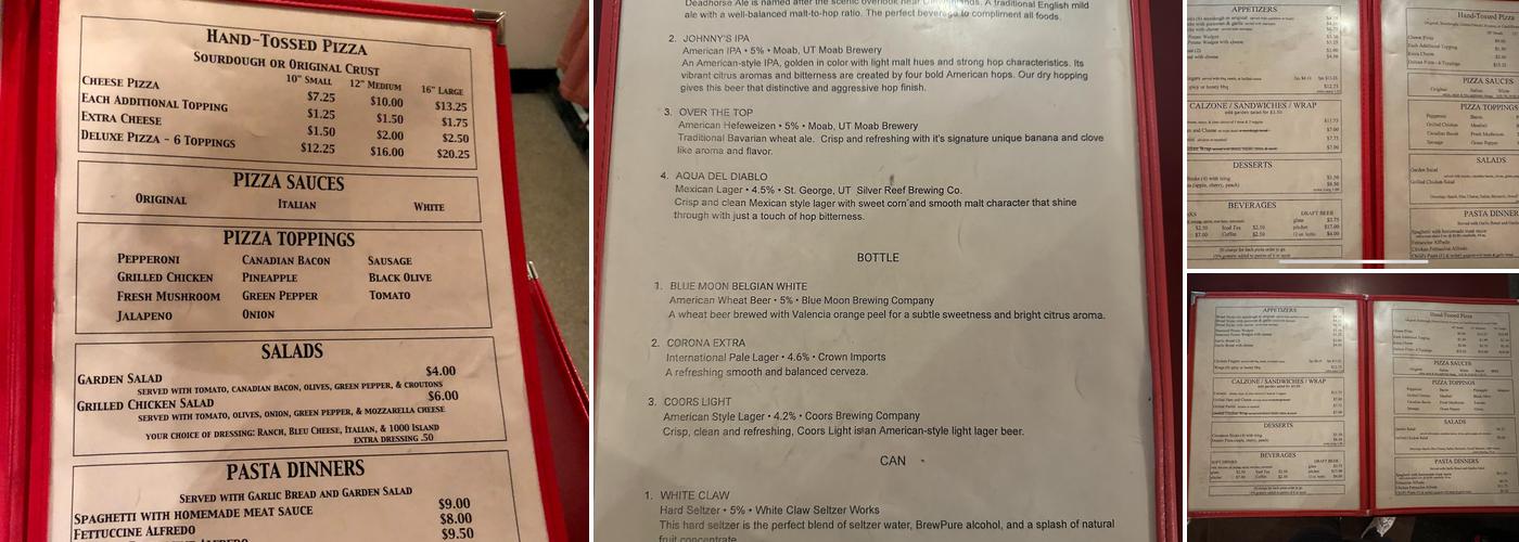 Pizza Barn Menu