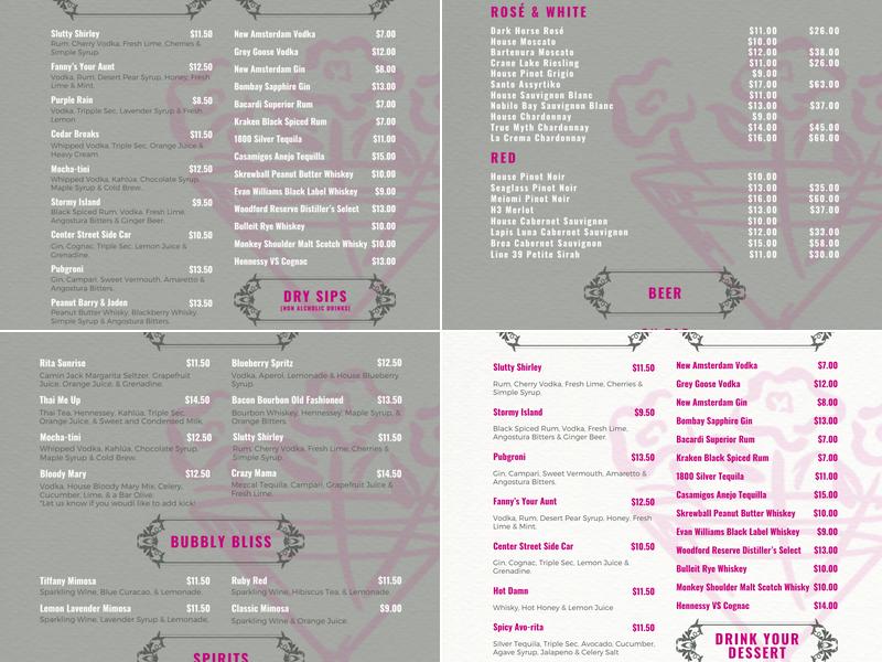 The Pub Spirits + Craft Kitchen Menu