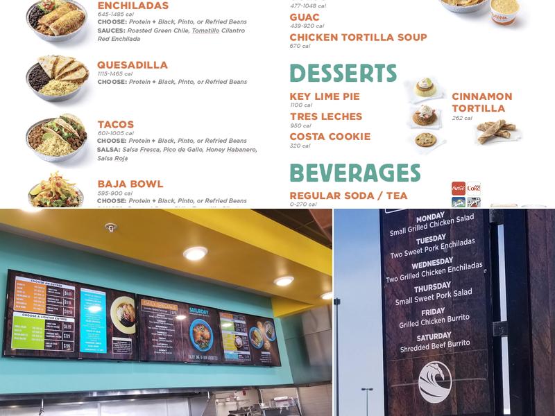 Costa Vida Menu