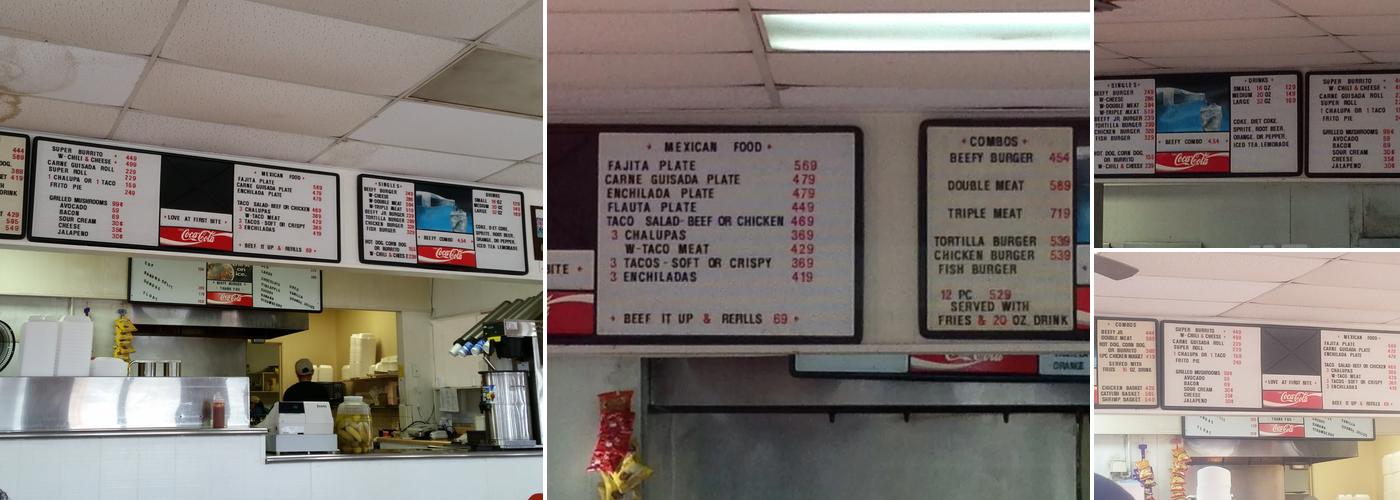 Beefy Burger Menu