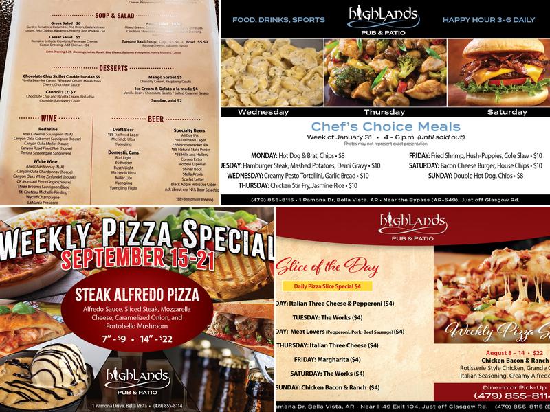Highlands Pub & Patio Menu