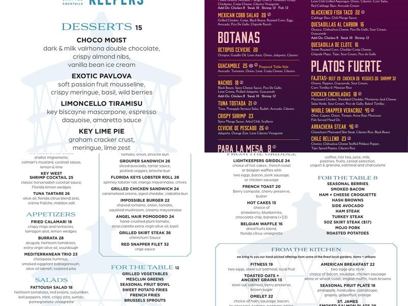 DUNE Burgers on the Beach Menu